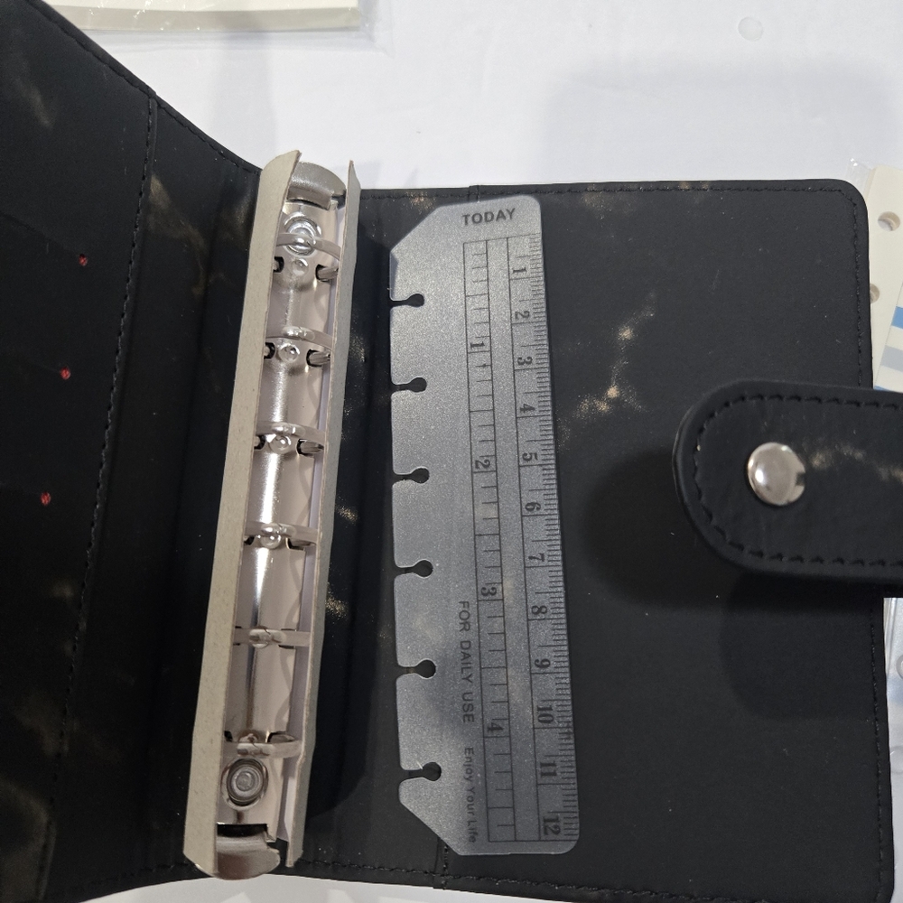 Pocket Budget Planner, Expense Tracker Daily Memo Notes. Black Marble Design New - Picture 7 of 11